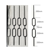 Balustres, meneaux et rampes en acier forgé noir et doré, double ovale et rectangulaire, pour escaliers, escaliers en colimaçon et décoration de clôtures