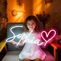 Letrero LED de Neón Personalizado con Forma de Corazón y Texto, para Bodas de Alta Gama, Publicidad en Centros Comerciales, Eventos y Decoración de Fondos