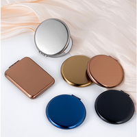 Miroir de maquillage miniature double face personnalisé en métal, miroir de poche compact en acier inoxydable, miroir cosmétique portable personnalisé