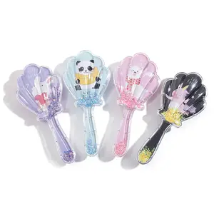New anti-static comb children shell shape transparent printing massage comb pp plastic hair brush as a gift