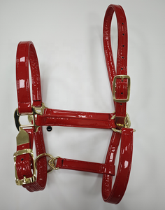 Horshi – Collier de tête réglable en cuir verni avec attache de cou pour un retrait facile, pour chevaux d'équitation et d'écurie - Product Image 3