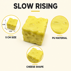Giocattolo Antistress in Schiuma PU a Forma di Cubo di Formaggio Giallo con Rimbalzo Lento per Alleviare lo <span class=keywords><strong>Stress</strong></span> Quotidiano e l'Ansia - Product Image 4