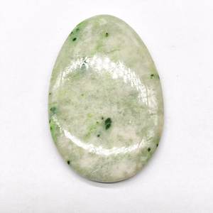 Pierre précieuse naturelle Base plate ovale taillée à la main Pakis Jade 16x12-18x13mm Cabocon vert pierre lâche pour la fabrication de bijoux - Product Image 5