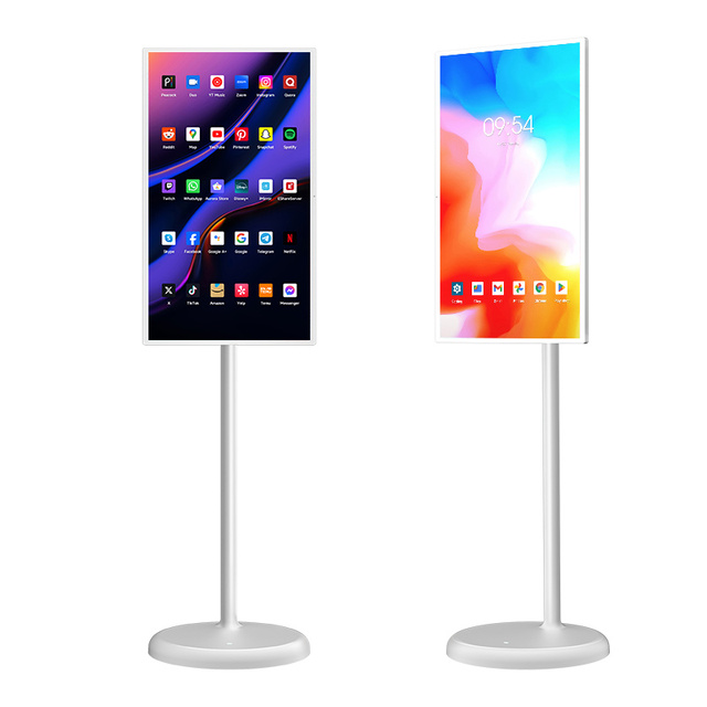 Portable Smart Lcd Monitors Wireless 1080p Hd Video Player Stand Follow by Me 21.5" Smart Rotate Touch Tv With Stand 7hr Battery