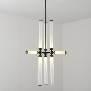 Nueva llegada creativa lámpara Simple sala de estar dormitorio nórdico moderno vidrio tubo de metal luz colgante - Product Image 5