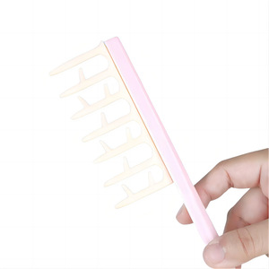 Peine de peinado High Crown, peine voluminizador de dientes anchos grandes para uso doméstico, material ABS azul y rosa - Product Image 5