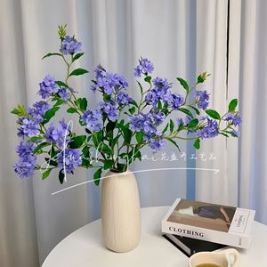 Ramo de flores artificiales de copo de nieve azul, flores de seda de alta simulación para decoración del hogar, mesa de sala de estar, accesorios de fotografía de boda - Product Image 1