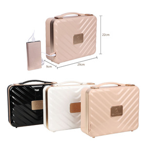 Customize Portable Travel Smart Foldable Touch Screen Pu Cosmetic <strong>Vanity</strong> Case Storage Makeup Organizer <strong>Box</strong> With Led Light Mirror