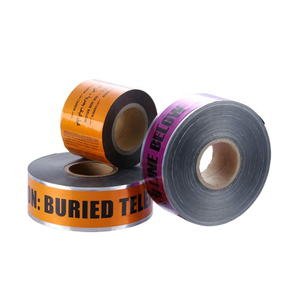 เทปเตือนใต้ดินแบบตรวจจับได้ หลายสี ผลิตจาก PE สแตนเลส OPP พร้อมเครื่องหมายติดตามได้ กว้าง 10 ซม. ยาว 100 ม. แบบพิมพ์ - Product Image 1