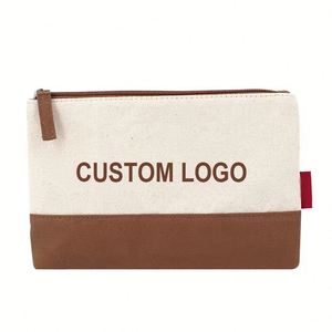 Factory OEM Eco Friendly Biodegradable Cotton Canvas Travel Zipper Pouch Bag <b>Small</b> Coin Purse Cosmetic Makeup <b>Gift</b> Bag - Product Image 2