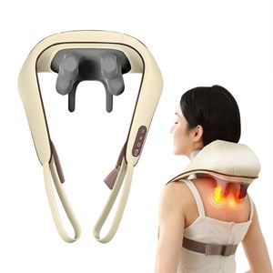 Populaire électrique Shiatsu cou épaule relaxant pétrissage chauffé Massage cervical châle corps oreiller pour la taille jambe soulagement de la douleur - Product Image 1