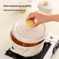 Poignée de couvercle de casserole universelle en silicone UJU, antidérapante, isolante thermiquement, anti-brûlure, pour ustensiles de cuisine