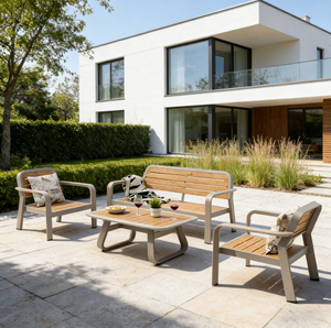 Divano da Giardino in Alluminio Antiruggine per Esterni, Impermeabile, Resistente ai Graffi, Antiruggine, Arredamento Minimalista e Moderno per <span class=keywords><strong>Balcone</strong></span> in Stile Francese - Product Image 4