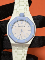 Nouvelle Montre Mécanique Automatique de Luxe Sportive en Céramique Bleu Clair 2026 pour Hommes et Femmes, Cadran à Aiguilles, Réserve de Marche, Style Hip Hop