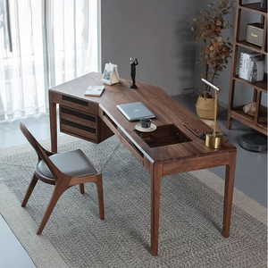Table de bureau en bois massif sur mesure, finition en bois de noyer industriel, pour la maison, les hôtels, les entrepôts - Product Image 5