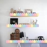 Bordure de tableau d'affichage en forme d'éventail multicolore arc-en-ciel, rouleau décoratif pour l'école, la salle de classe, le bureau, la table et les murs