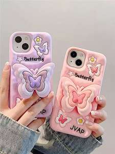 Venta al por mayor <span class=keywords><strong>de</strong></span> funda <span class=keywords><strong>de</strong></span> teléfono <span class=keywords><strong>de</strong></span> silicona <span class=keywords><strong>de</strong></span> mariposa con soporte telescópico, nueva funda <span class=keywords><strong>de</strong></span> teléfono para niñas, bienvenido a comprar - Product Image 4