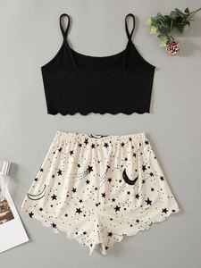 New Style Solid V-neck Sleeveless <b>Elastic</b> Waist <b>Lace</b> Summer Women's Nightie Sleepwear Sets Pajamas Shorts Breathable Soft Casual - Product Image 6