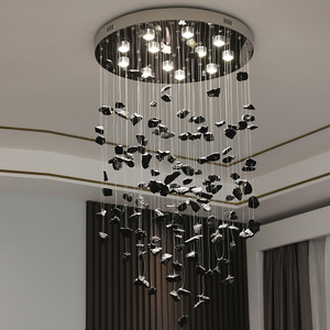 <span class=keywords><strong>Lustre</strong></span> LED en cristal de pierre pour le hall de la cuisine, îlot circulaire, luminaire de luxe pour restaurant, bricolage créatif, décoration intérieure - Product Image 5