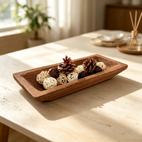 Großhandel Benutzerdefinierte Logo-Kerzenhalter aus Akazienholz, Mango-Salatschale, Halbmondförmige Holzschale für Kristalle