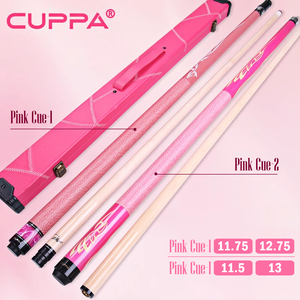 CUPPA Woman Pool Cue Stick 11.75mm/12.75mm Tips with Pink Case Billiard Accessories Set(<b>Chalk</b>/Tips/Glove/Towel/Joint Protector) - Product Image 1