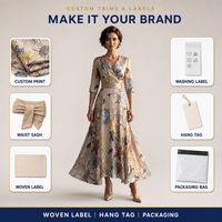Robe longue portefeuille personnalisée pour femme, col en V, motif floral, anti-plis, coupe trapèze, idéale pour l'été et les loisirs, fabrication OEM ODM sous marque privée