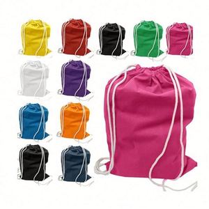Wholesale Eco Library School Backpacks Cotton Cinch Large Capacity Colorful Cheap Fabric Drawstring Bag - Product Image 1