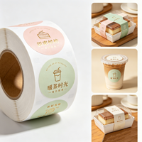 Etiquetas Adhesivas de Vinilo para Impresión de Logotipos Personalizados, Etiquetas para Vasos de Bebidas y Jugos