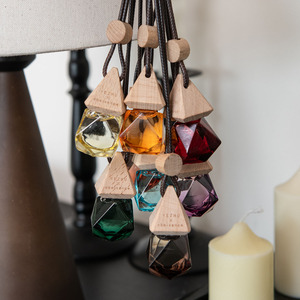 Venta al por mayor vacío coche colgante ambientador difusor botella Auto ventilación <span class=keywords><strong>Clip</strong></span> botellas de perfume con cubiertas de madera - Product Image 5