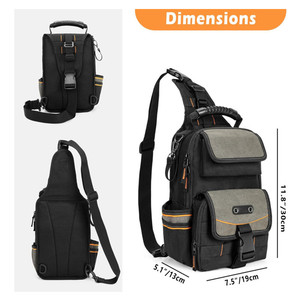 Bolsa de Hombro para Herramientas de Electricista y Aire Acondicionado, de Tela Oxford Resistente, Gran Capacidad, Diseño Nuevo, con Cierre - Product Image 3
