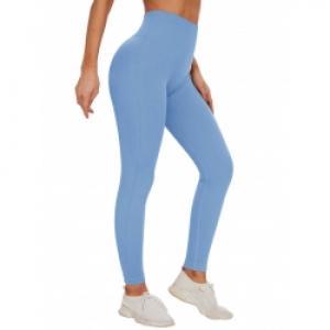 กางเกงเลกกิ้งออกกำลังกายเอวสูงสำหรับผู้หญิง ยกกระชับสะโพก ผ้าไร้ตะเข็บ ผลิตจากสแปนเด็กซ์/ไนลอน สำหรับฟิตเนส สีพื้น ผลิตในประเทศจีน - Product Image 3