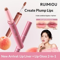 [Ruimio] Gloss à lèvres repulpant double embout, effet lèvres pulpeuses, crayon à lèvres, blanchissant, anti-transfert, nacré