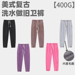 กางเกงวอร์มผู้ชายสีแดงกุหลาบ ผ้าคอตตอนเทอร์รี่ ทรงจ็อกเกอร์ ใส่สบายสำหรับฤดูใบไม้ร่วง ยืดหยุ่นเล็กน้อย เหมาะสำหรับใส่ทุกวัน - Product Image 3