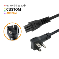 Câble d'alimentation à angle droit NEMA 5-15P vers IEC C13, certifié UL CCC SAA, OEM ODM personnalisé, câble d'alimentation CA à 3 broches pour moniteur PC, téléviseur