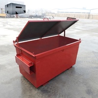 Bacs de chargement frontal en acier robuste Conteneur à déchets extérieur durable avec couvercle avant Poubelles pour la gestion des déchets solides