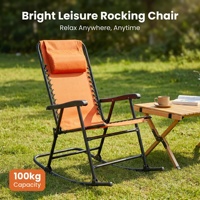 Chaise de camping pliante à bascule pour villa, design moderne, en acier inoxydable et tissu, écologique, durable, supporte 220 LBS