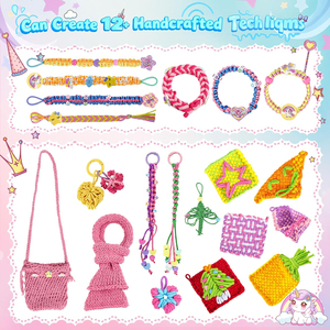 Kit de fabrication de bracelets d'amitié 6-en-1, kit de <span class=keywords><strong>métier</strong></span> <span class=keywords><strong>à</strong></span> <span class=keywords><strong>tisser</strong></span>, jouets, plus de 500 pièces, kits d'artisanat <span class=keywords><strong>pour</strong></span> enfants, multifonctionnel, <span class=keywords><strong>pour</strong></span> créer des bracelets - Product Image 3