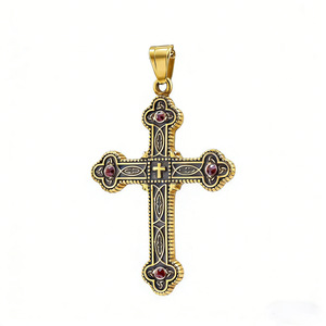 Collier pendentif croix <span class=keywords><strong>viking</strong></span> vintage hip-hop en acier inoxydable Tempusort pour homme, idéal pour le quotidien et les cadeaux, vente en gros - Product Image 5