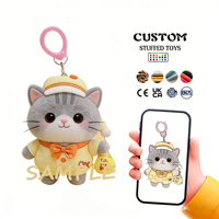 Porte-clés en peluche Corgi jaune brodé sur mesure de haute qualité, vente directe d'usine, production OEM/ODM, porte-clés en peluche personnalisé