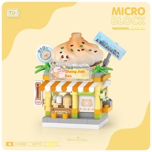 Nouveau modèle de blocs de construction en micro-particules, thème Mahjong, salon de galettes frites et boutique de rue, mini jouet éducatif en plastique à monter soi-même, cadeau et ornement - Product Image 2