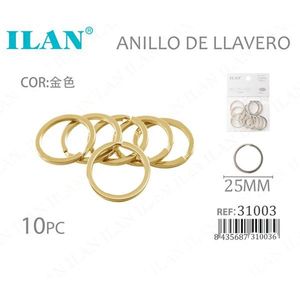 Portachiavi Ilan 25 mm color oro, confezione da 10 pezzi - Product Image 4