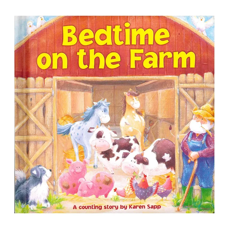 Bettzeit Geschichten gepolsterte Brett Bücher auf dem Bauernhof Schlafens zeit Geschichte Buch <span class=keywords><strong>Baby</strong></span> für Kinder gesetzt