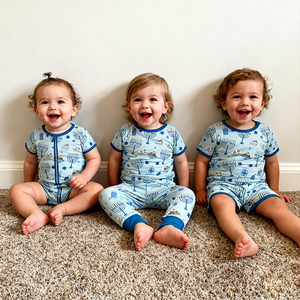 Großhandel OEM Bambus Kinder-Loungewear Zweiteiliges Set mit Seitenverschluss Weicher Atmungsaktiver Strampler Pyjama für Jungen und Mädchen - Product Image 2