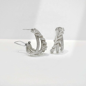 custom plata 925 sterling <b>silver</b> 2026 round <b>huggie</b> hoop earring fashion quality unique gold plated casual simple korean earrings - Product Image 3