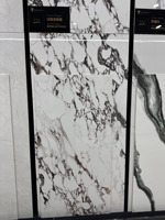 Carrelage en porcelaine brillant effet marbre 750x1500mm pour sol et mur, salle de bain, villa, salle à manger - Surface polie et émaillée