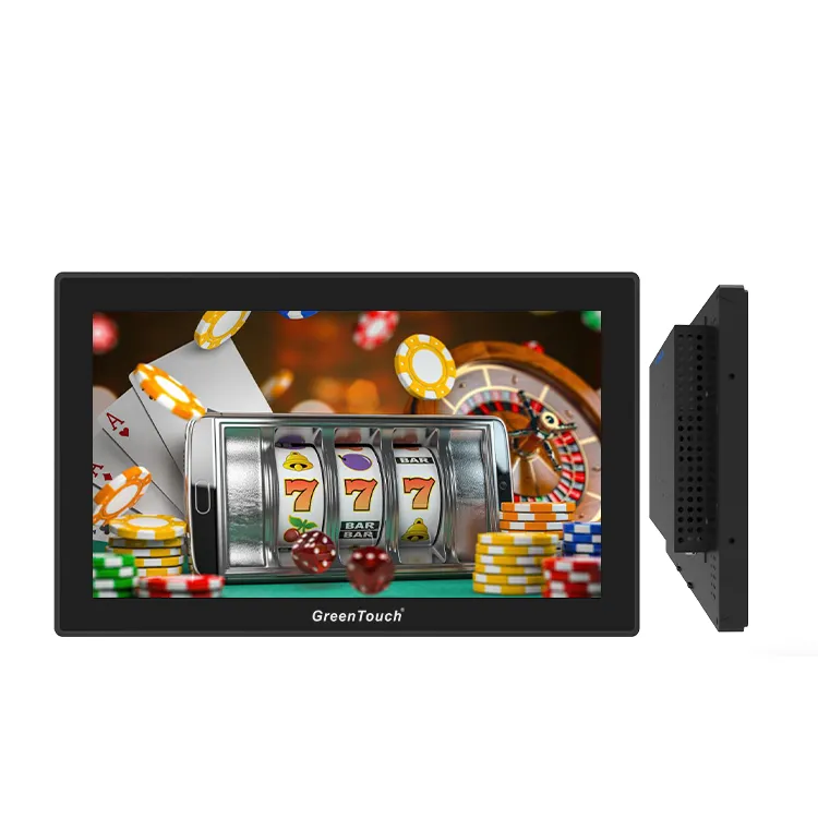 GreenTouch 23.6inch gaming slot machine open frame multi touch screen Front LED bar touchscreen monitor for casino gambling