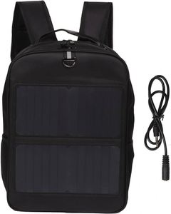 Mochila solar de muestra gratuita con panel solar de 7W para cargar teléfonos celulares y fuente de alimentación de 5V, mochila con forro de cuero genuino. - Product Image 4