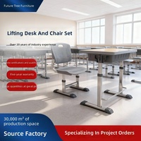 Bureaux et chaises d'écolier personnalisés pour salle de classe, ensemble bureau et chaise individuels réglables en hauteur pour enfants, directement de l'usine