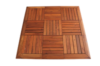 Dalles de terrasse en bois massif d'acacia emboîtables 300x300mm, surface grain de bois imperméable, épaisseur 18mm, pour jardin et extérieur
