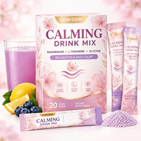 Mélange de poudre pour boisson apaisante pour adultes, relaxation, sommeil, bien-être, magnésium, glycine, L-théanine, boisson du soir, marque privée OEMODM